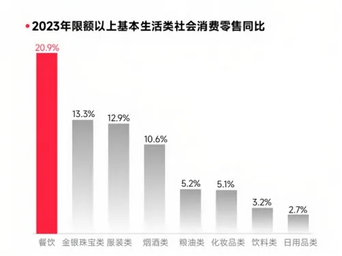 餐饮行业在2023年基本生活社会消费零售同比